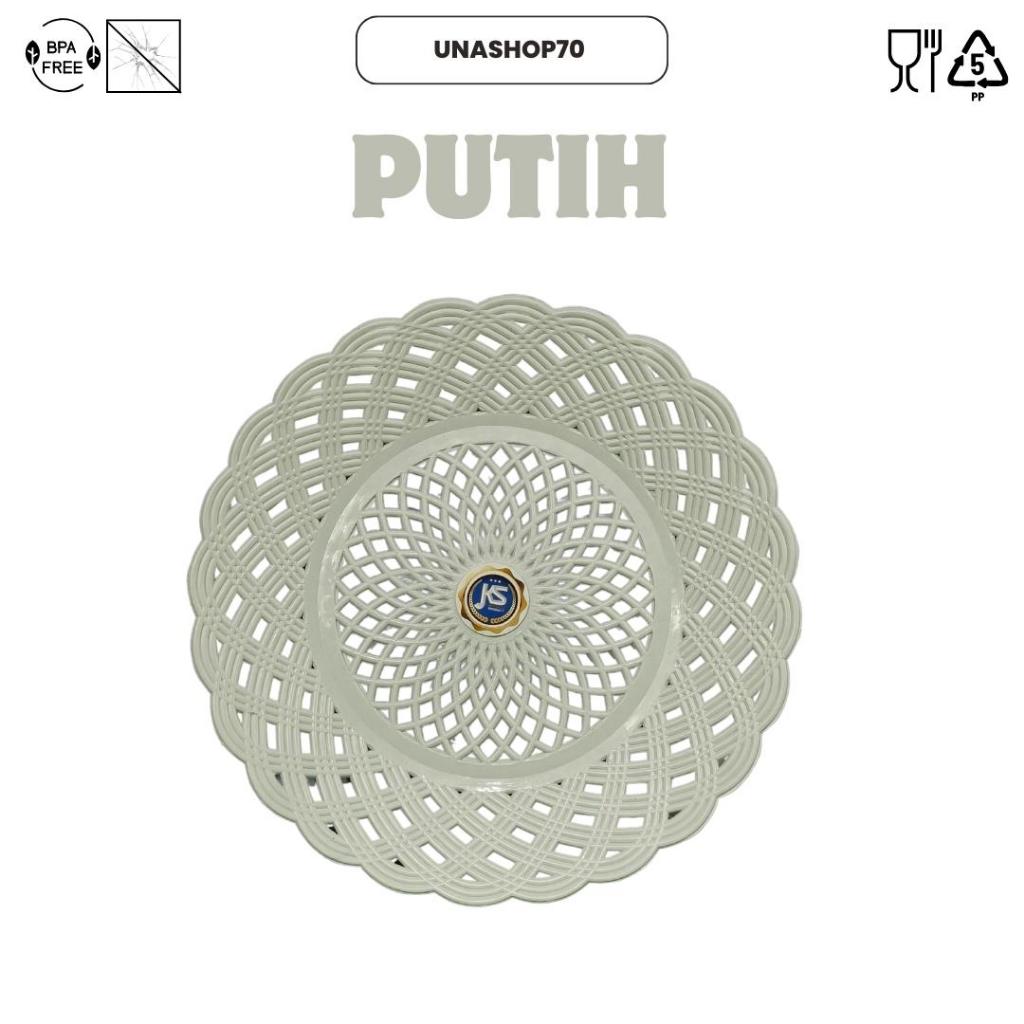 PIRING ROTAN PLASTIK 12 PCS (1 LUSIN) BPA FREE WARNA PUTIH