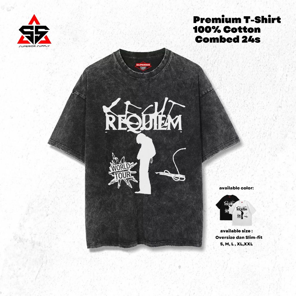 SUPERIOR Kaos Keshi Oversized washed tshirt Oversize slimfit sandwash kaos KESHI-1