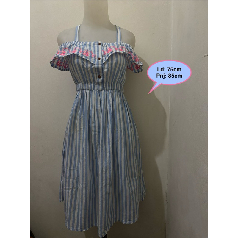 dress/dres kekinian/dres lucu/style korean/ukuran midi/dress motif/dress garis-garis