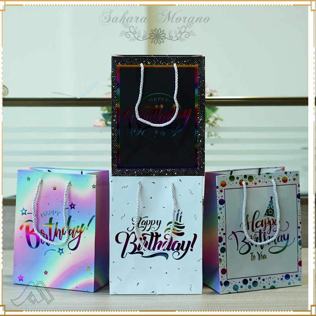 

Paper Bag Motif Ulang Tahun Rainbow Goodie Bag Tas Souvenir Gift Bag Tas Hadiah Tas Hampers