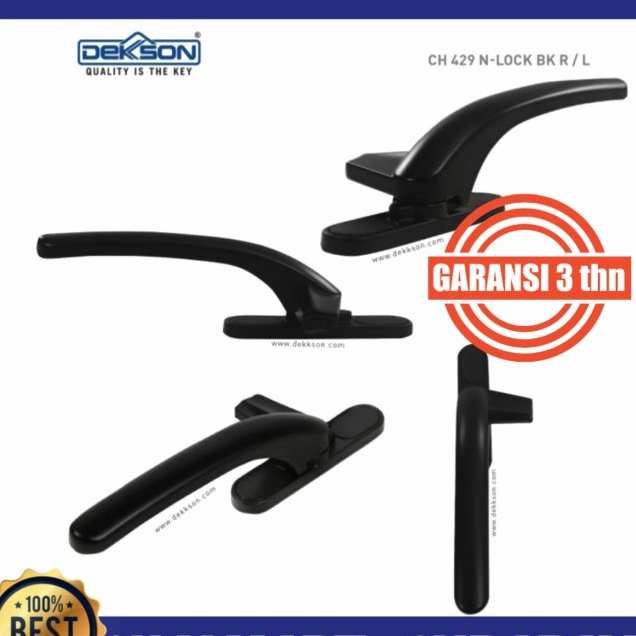 

Handle Jendela/Rambuncis dekkson CH 429 NON-LOCK L/H BK