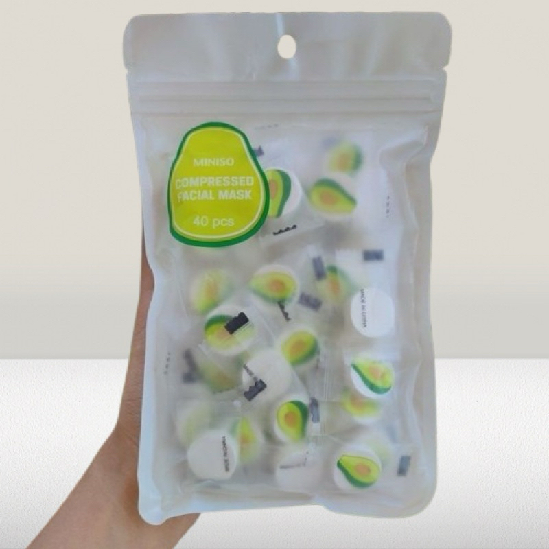 MINISO COMPRESSED MASK AVOCADO 40pcs