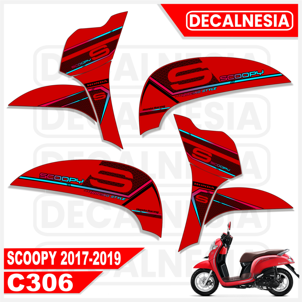Stiker Striping Stiker Motor Scoopy Esp 2019 2018 2017 Sticker Variasi Racing Modif Skotlet C306