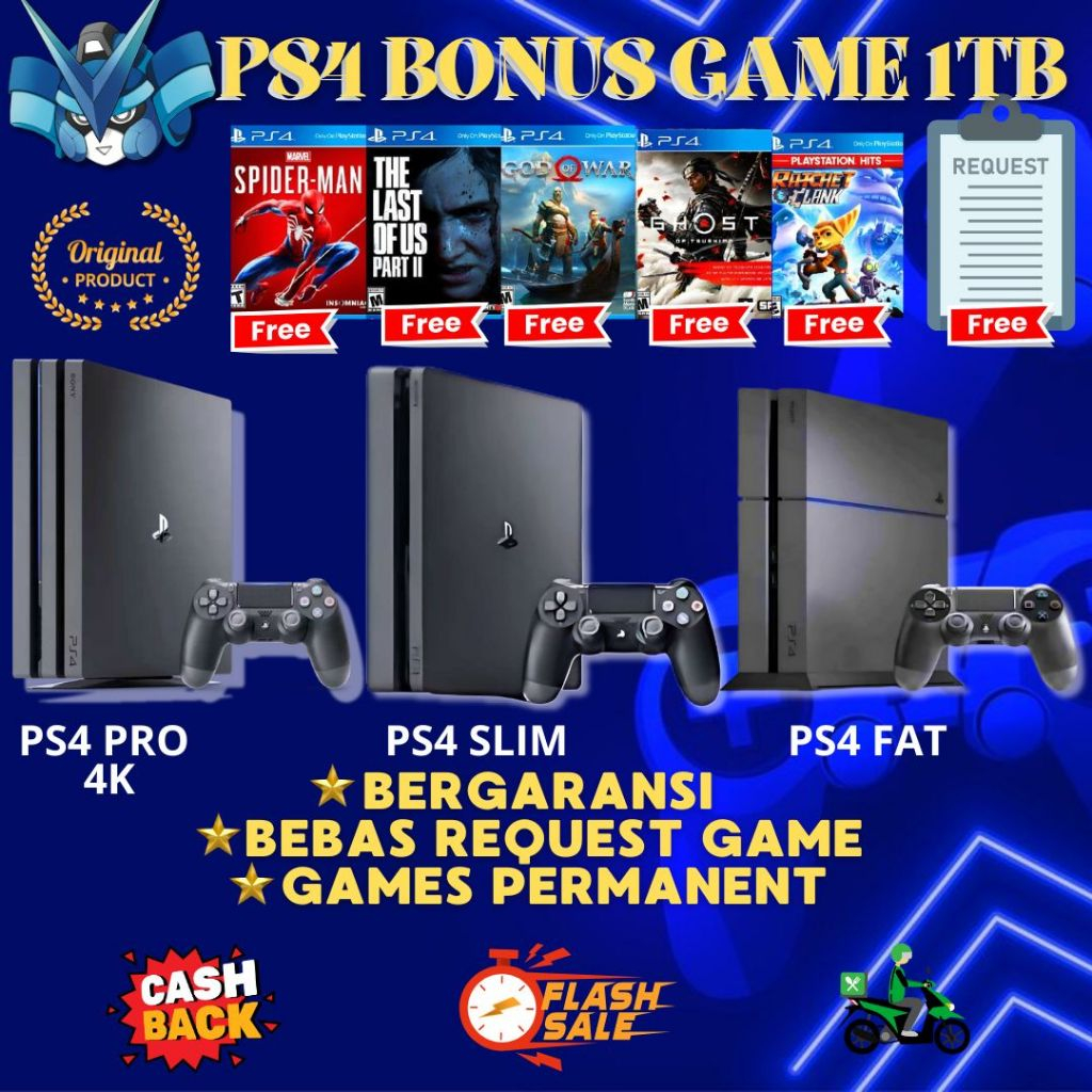 PS4 Slim Hen CFW Playstation 4 Fat Slim Pro CFW 500GB / 1TB Full Game