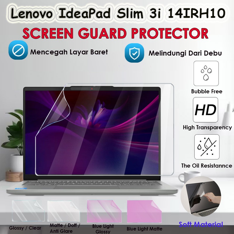 Lenovo IdeaPad Slim 3i 14IRH10 14" Antigores Pelindung Laptop Screen Guard Protector Glossy Matte Bl
