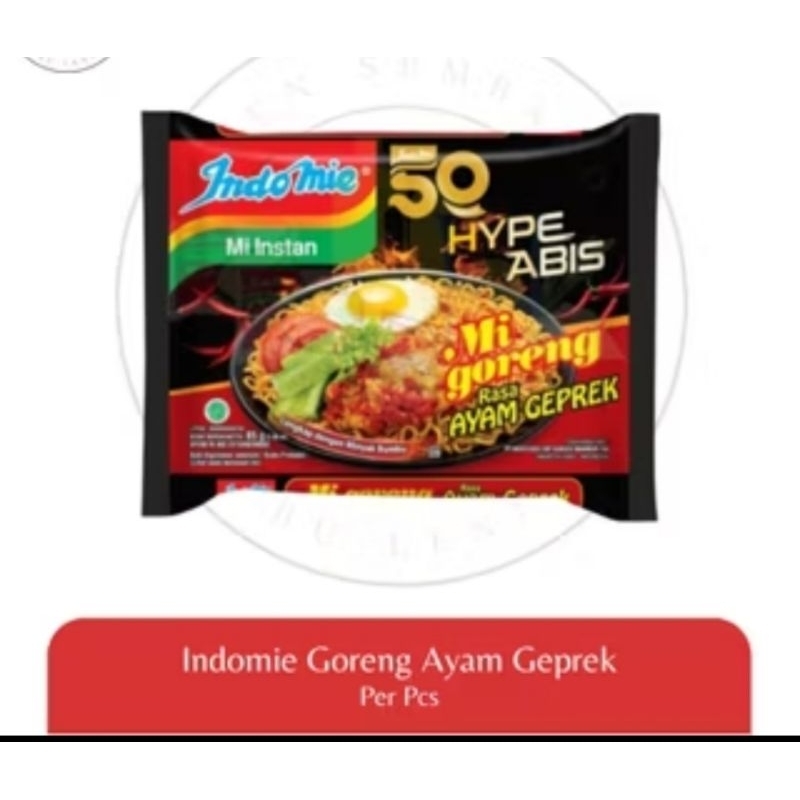 Mie Instan indomie goreng ayam Geprek