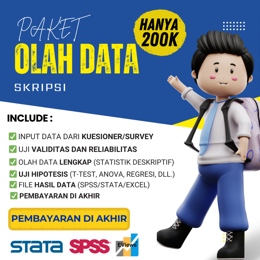 Jasa Olah Data Skripsi Murah & Cepat | SPSS STATA Excel | Uji Statistik Lengkap