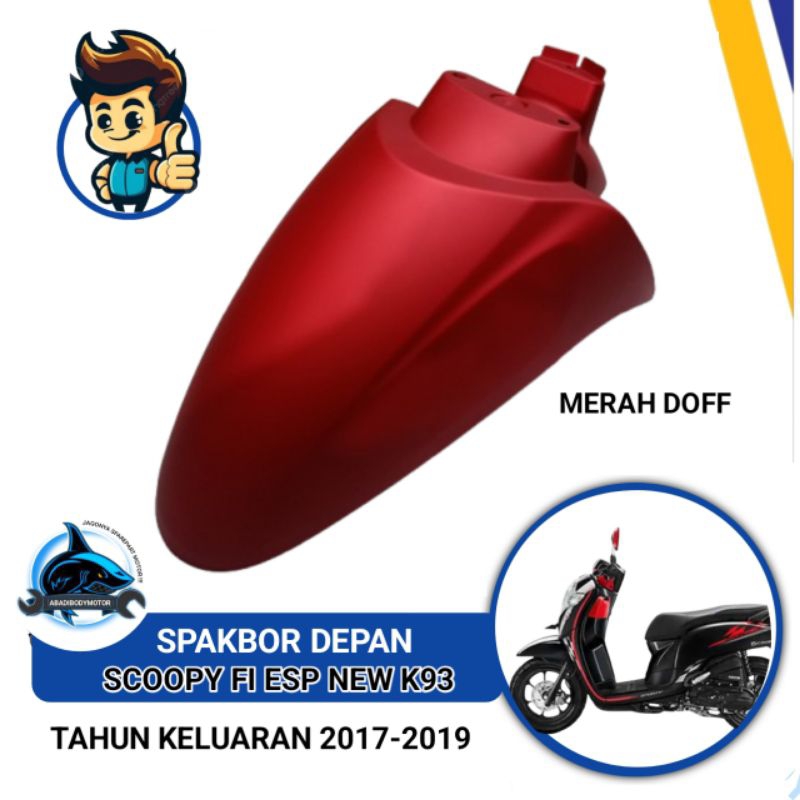 Spakbor DEPAN slebor depan front fender  scoopy fi esp new k93 2017 2018 2019 merah doff matte red