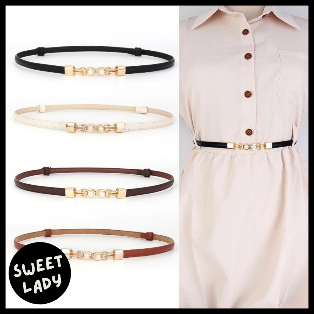 Women's Casual Belt Ikat Pinggang Dress Mutiara Skinny Belt Thin Belt Gesper Cantik IPW 21