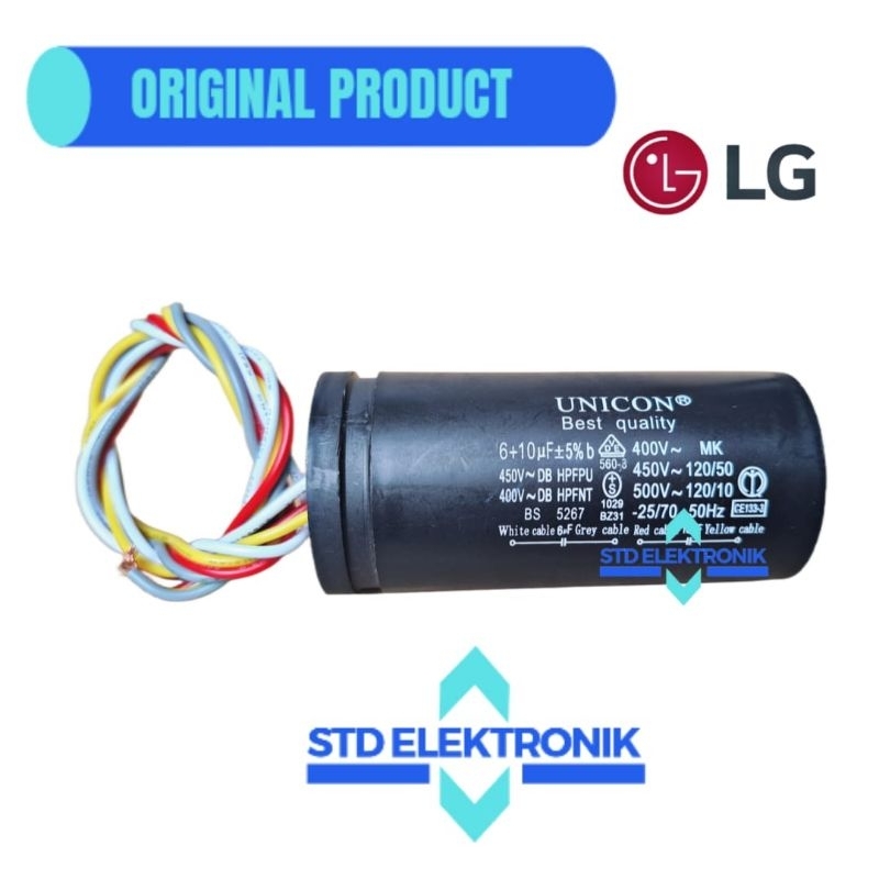 Capasitor mesin cuci LG 2 tabung - Kapasitor mesin cuci dua tabung LG kabel 4 - Kapaaitor untuk penc