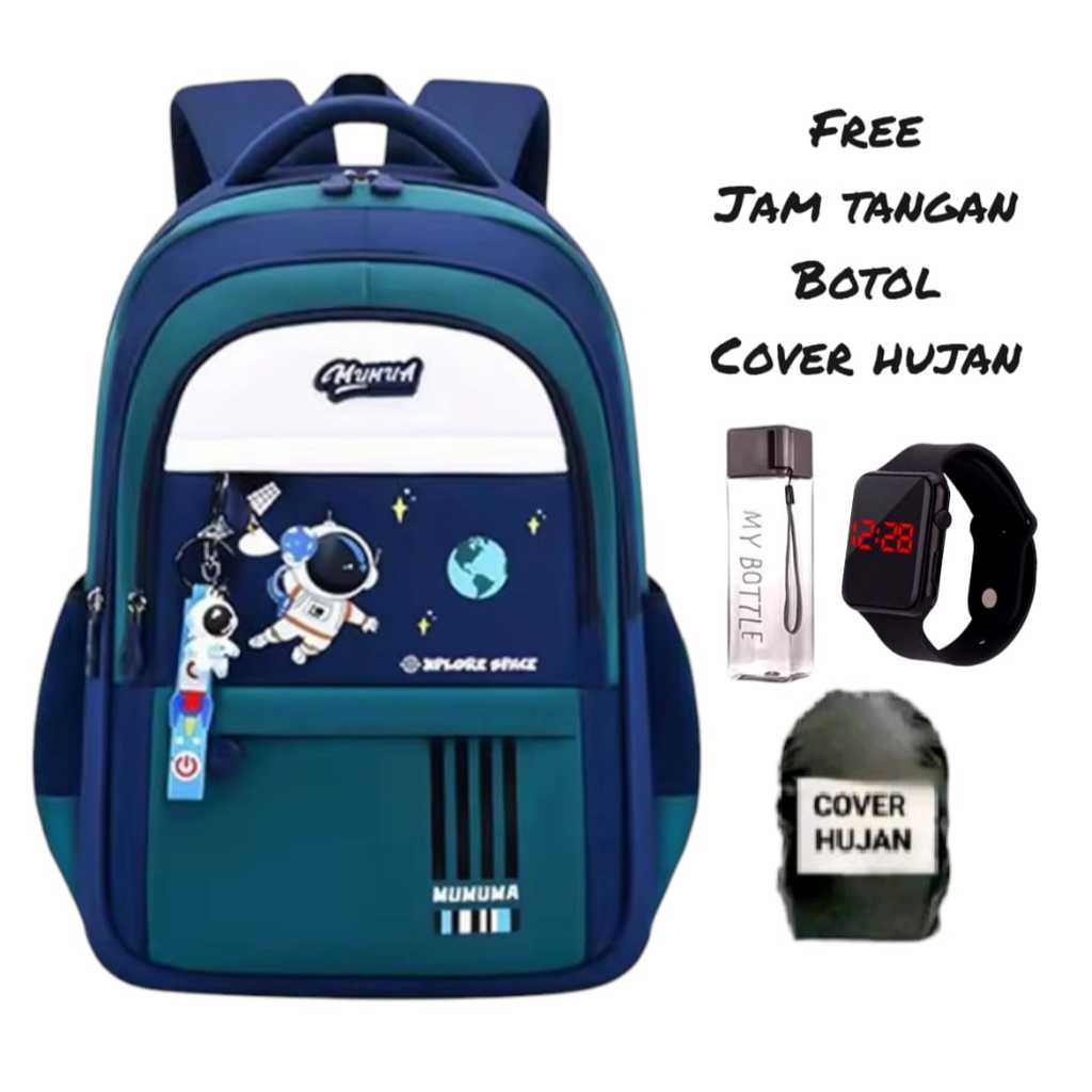 Tas Sekolah Anak Laki Laki SD SMP SMA Viral/ Tas Sekolah Anak Cowo Gambar Astronot/ Tas Sekolah Anak