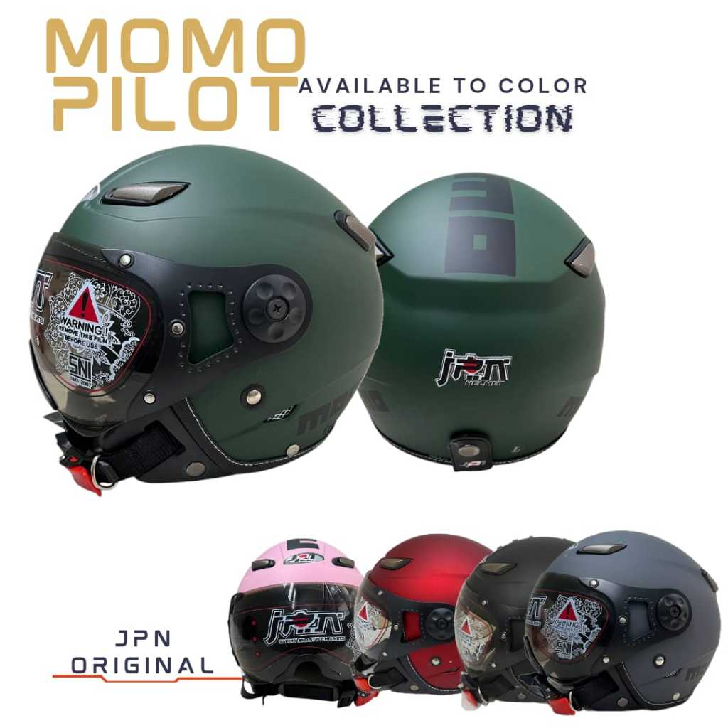 Helm Bogo Retro JPN MOMO Pilot Granito Doff