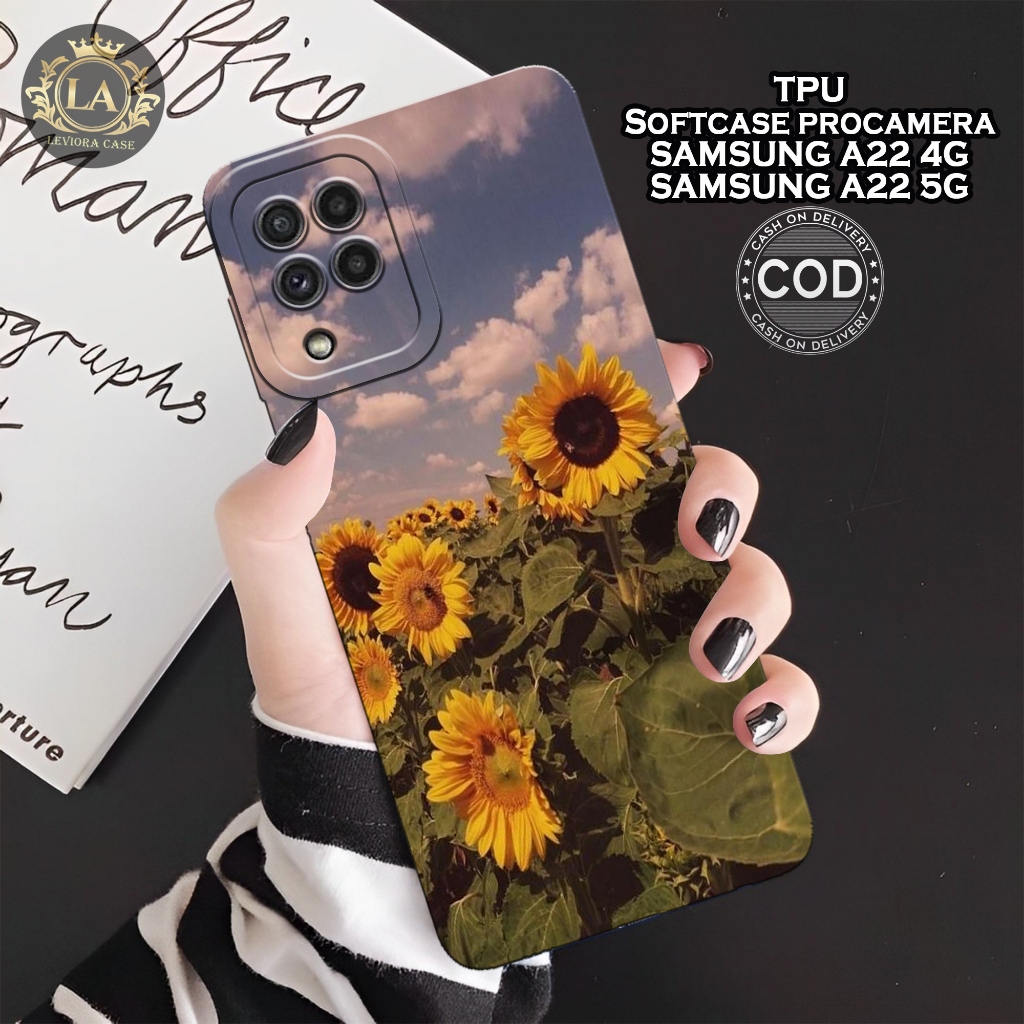 Case Samsung A22 4G / 5G Terbaru - Leviora Case - Fashion Case Bunga - Softcase Samsung A22 4G / 5G 