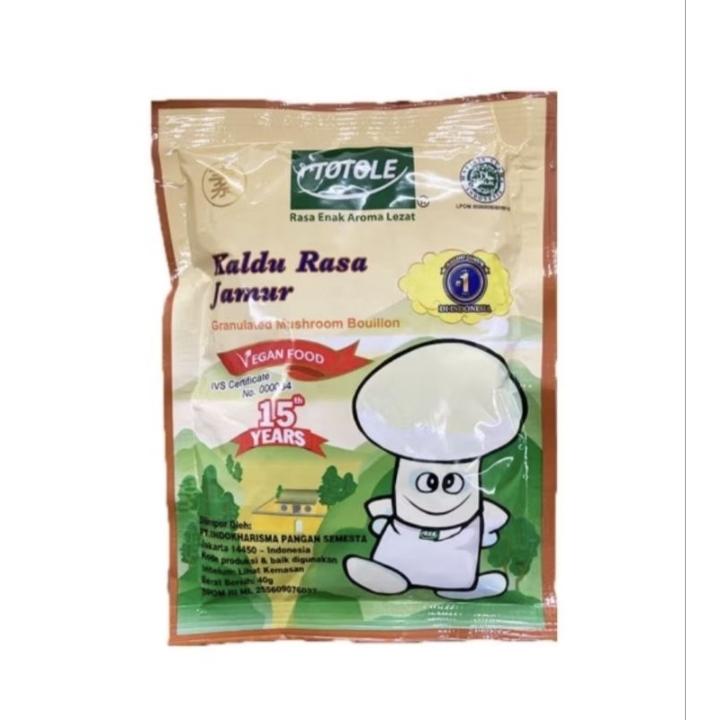 

Totole Kaldu Jamur 40gr penyedap rasa mushroomHALAL