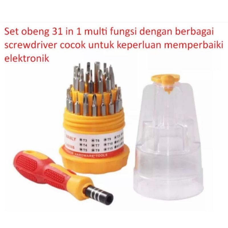 R135 Set 31 in 1 Mini Obeng Electro Screw Driver Min Plus