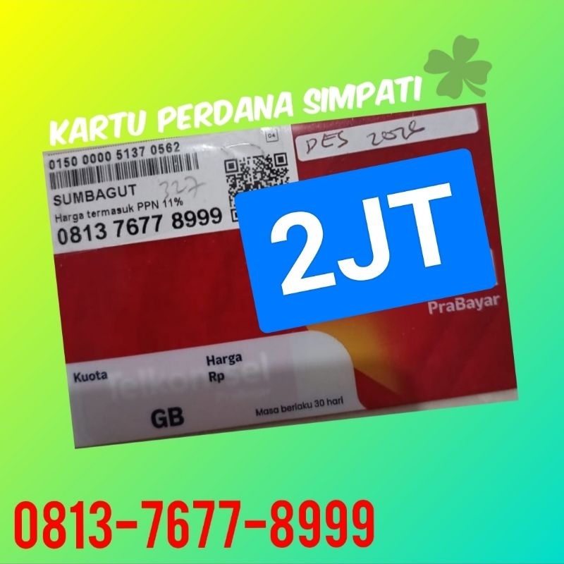 Kartu Perdana Simpati Telkomsel Nomor HOKI