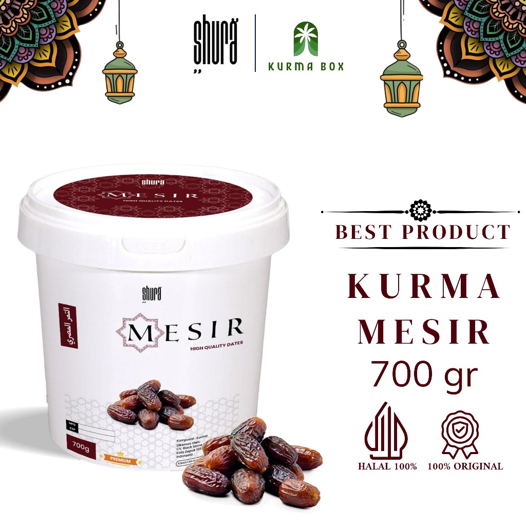 

Shura Kurma Mesir 700gr Ember Egyptian Dates Premium Original High Quality