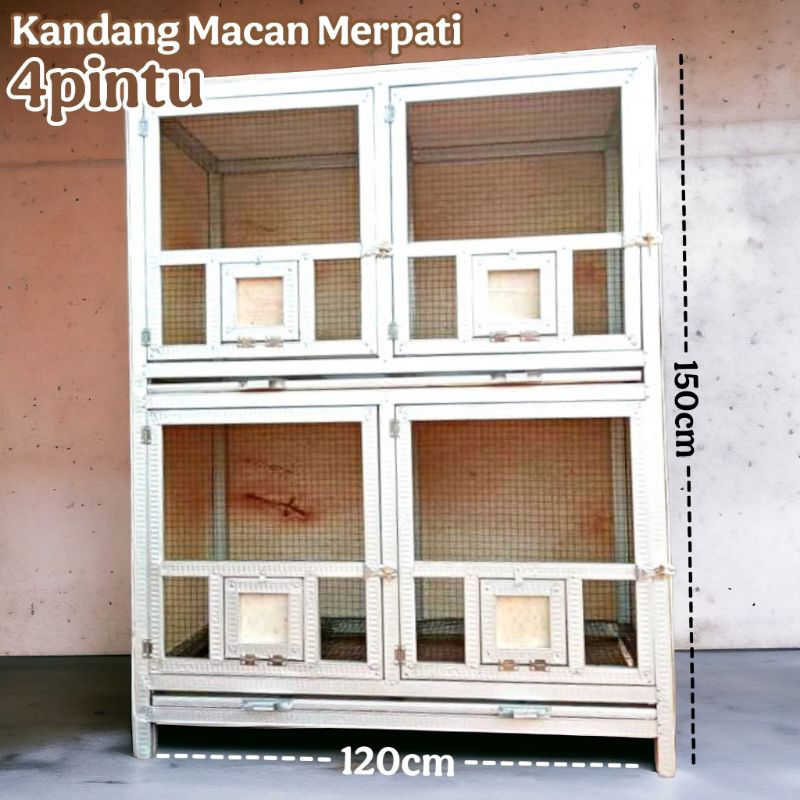 Khusus Jabodetabek - Kandang Macan Merpati Besi 4 Pintu