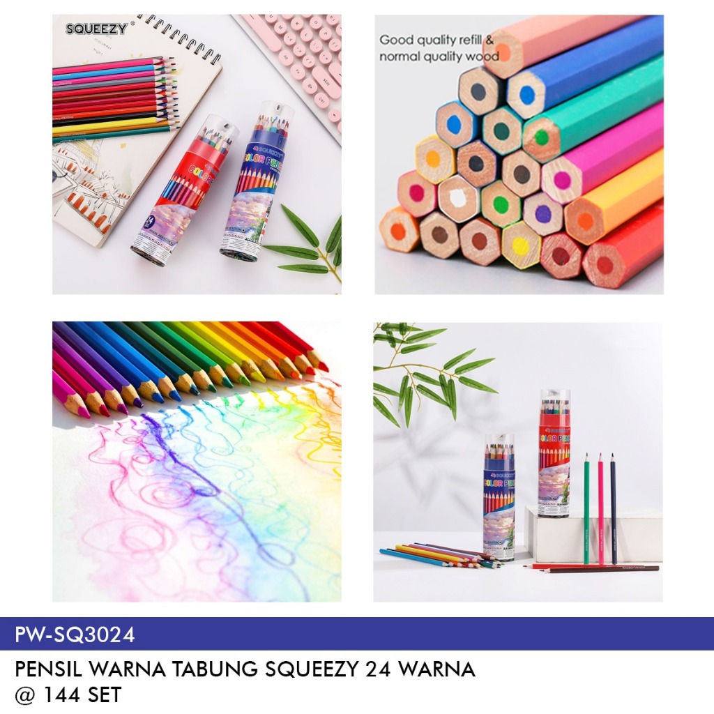 

Pensil Warna Tabung 24 Warna SQUEZZY Color Pencil