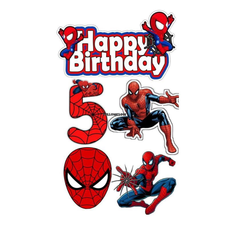 TOPPER KUE SPIDERMAN/ HIASAN KUE ULANG TAHUN SPIDERMAN TERBARU