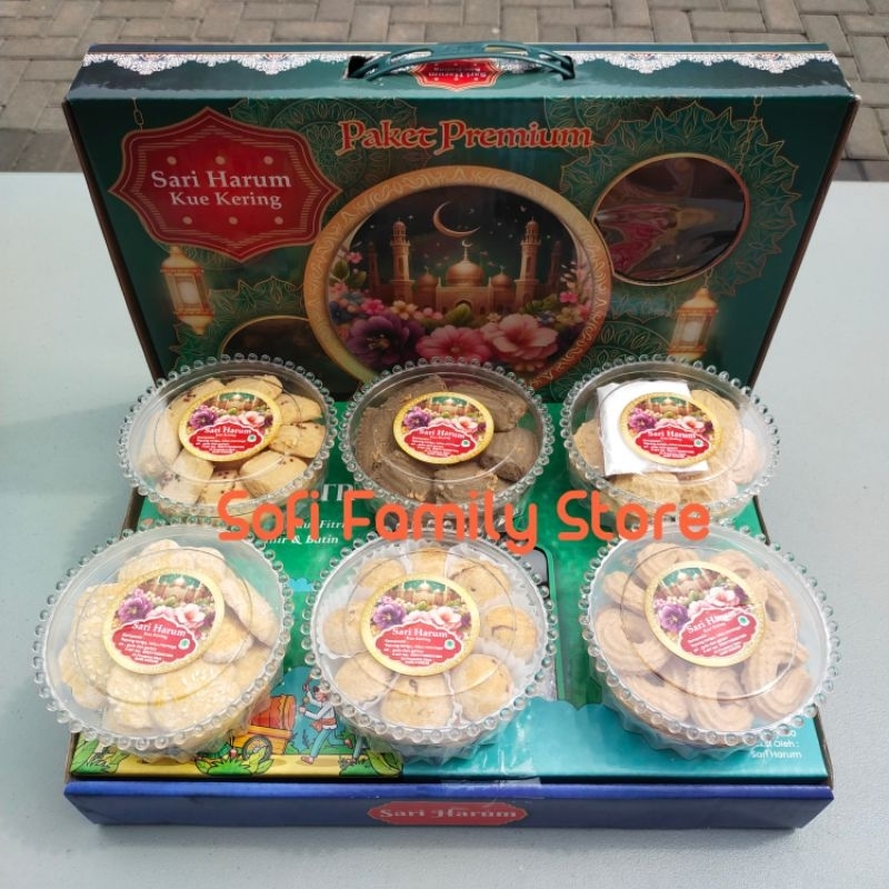 Paket Kue Kering Lebaran Sari Harum Toples Bulat Paket Premium Kue Kering Parcel Ramadhan