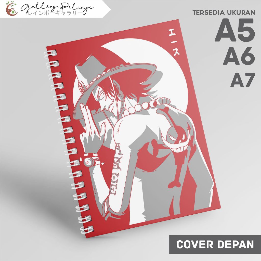 

Notebook Spiral A5 A6 A7 Japan Anime One Piece ACE portgas d ace