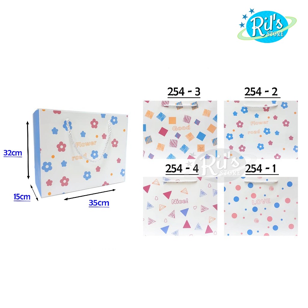 

RB PAPERBAG GLOSSY PREMIUM XL LEBAR 35x32x15 CM - PAPERBAG PARTY - KADO - XL LEBAR SAMPING 35 X 32 X