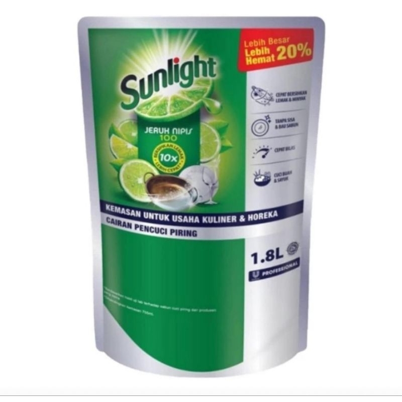 Sunlight profesional jeruk nipis sabun cuci piring 1800ml
