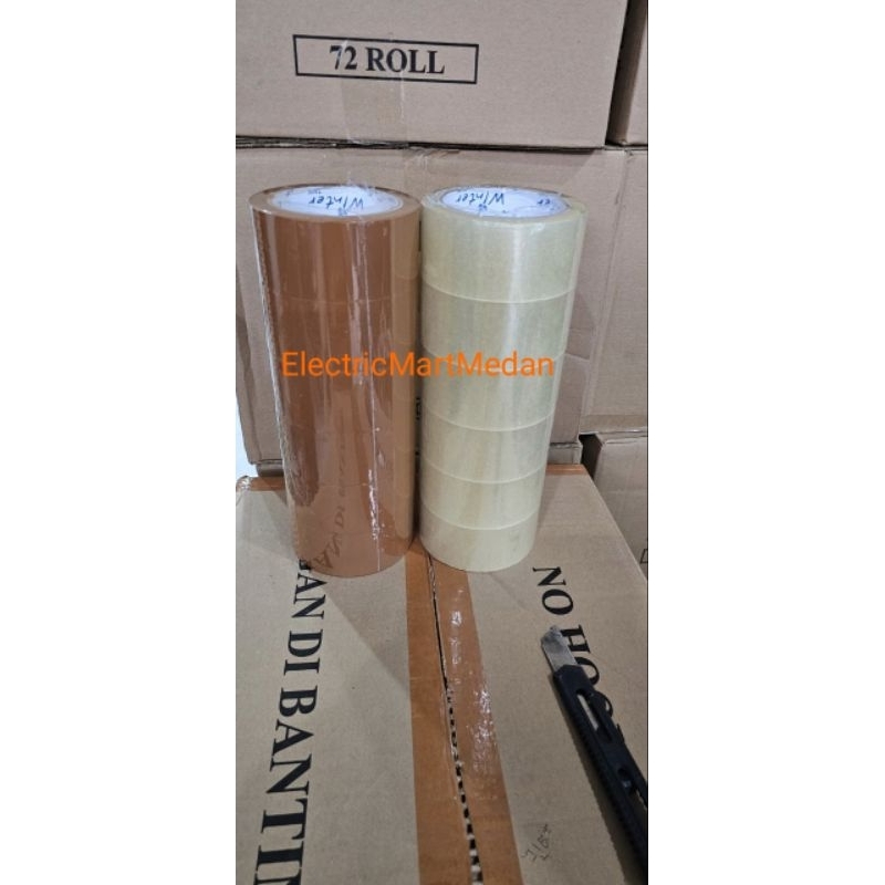 

lakban bening/coklat 45mmx90yard