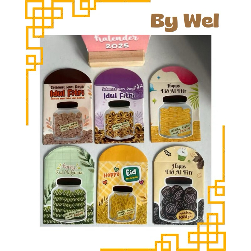

(Isi 10 pcs) Amplop Lebaran/Hari Raya Idul Fitri Motif Toples Cookies Aesthetic 2025