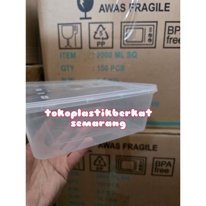 25PCS THINWALL DM 2000ML SQUARE (SQ) | Thinwall Kotak Besar