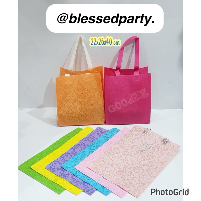 

12 pcs Spunbon Emboss Goodiebag Paperbag Hampers Event Ulang Tahun Seminar