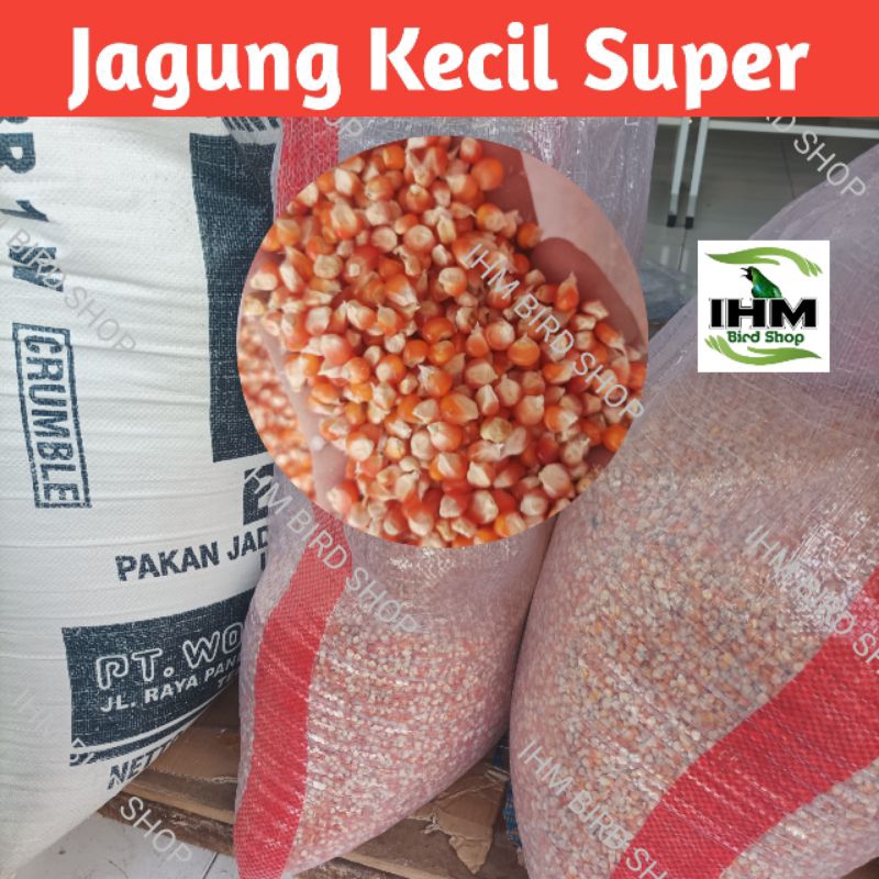 IHM - Jagung Pipil Kecil Super 1 Karung 25kg Pakan Unggas & Burung Jagung Kristal Pakan Ayam Jagung 