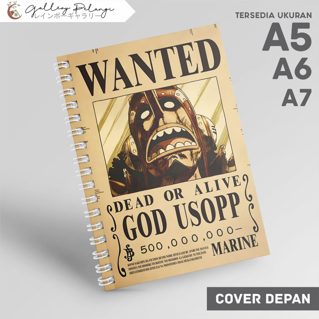 

Notebook Spiral A5 A6 A7 Japan Anime One Piece god usopp bounty usopp Bounty