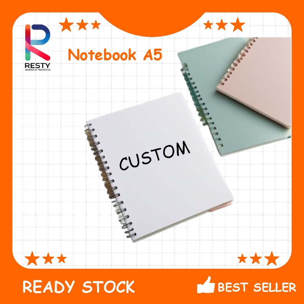 

Notes, Notebook, Buku Catatan A5 Custom Nama, Gambar, Logo, Merchandise – 150 Halaman aesthetic
