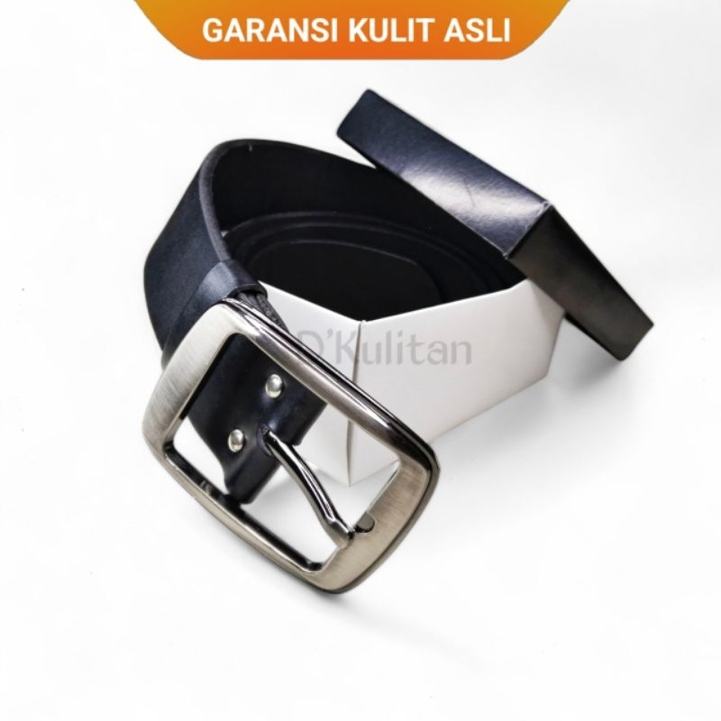 Ikat Pinggang Pria 100% Original Kulit Asli Sabuk Cowok Kulit Gesper Jumbo