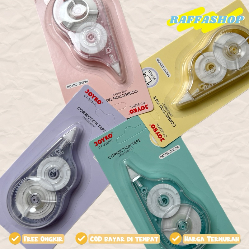 

[RAFFASHOP] JOYKO CORRECTION TAPE 12M PASTEL TIPEX
