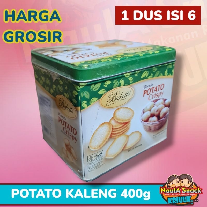 Potato Crispy Biskotto 1 Kaleng 400g Grosir, Biskuit kentang