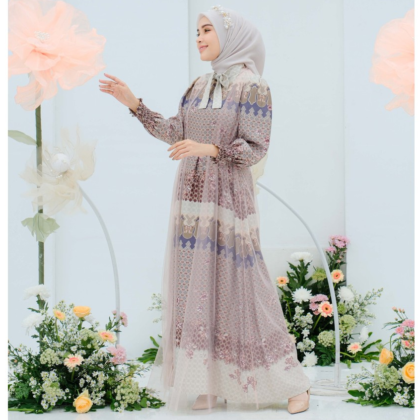 Mayoutfit Senandung Maxidress | Dress Gamis Wanita Sarimbit Lebaran Kondangan Peony Series