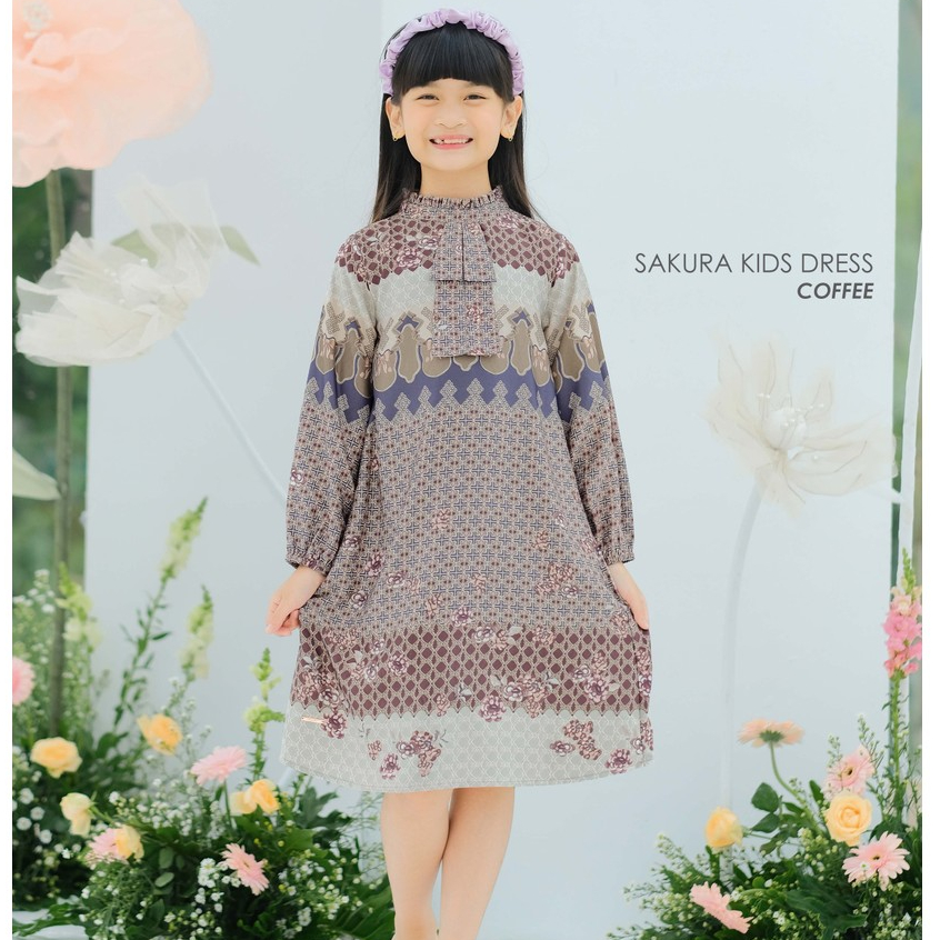 Mayoutfit Sakura Kids Dress | Dress Gamis Muslim Anak Sarimbit Lebaran Kondangan Peony Series