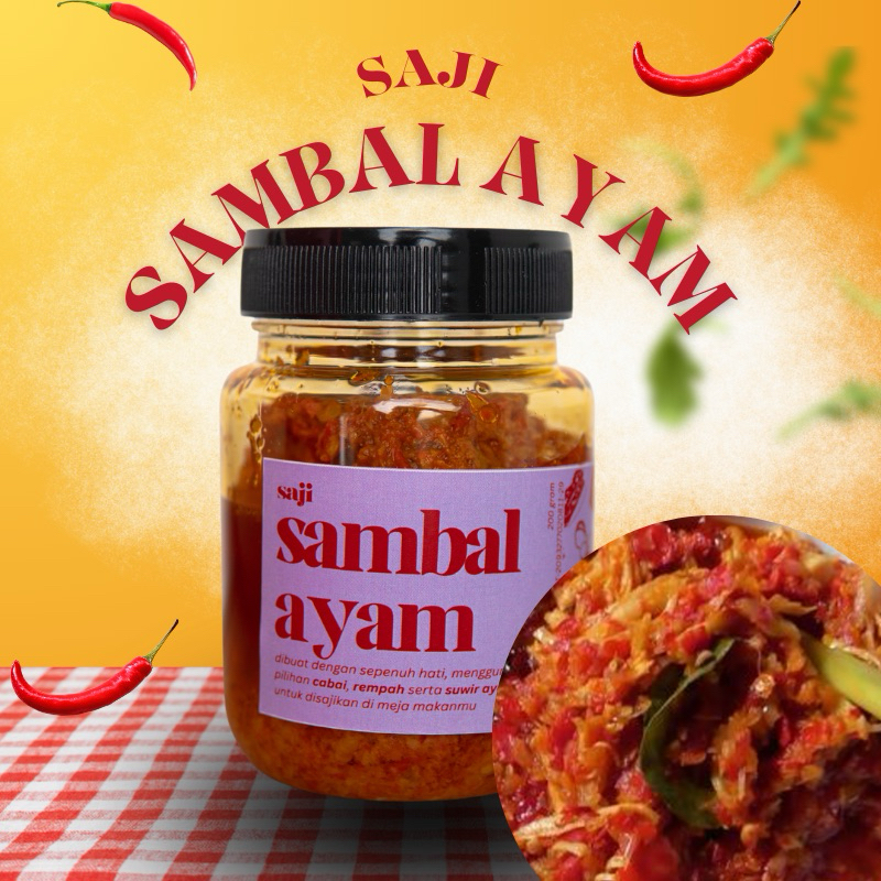 

Sambal Ayam Suwir Pedas Kemasan 200g – Lauk Instan Enak & Praktis by SAJI
