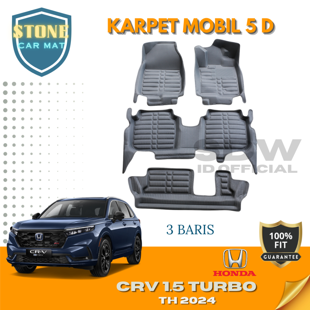 Karpet Mobil 5D Honda New CRV Turbo th 2024 / 5D Car Mat karpet mangkok eva foam motif big carbon Av