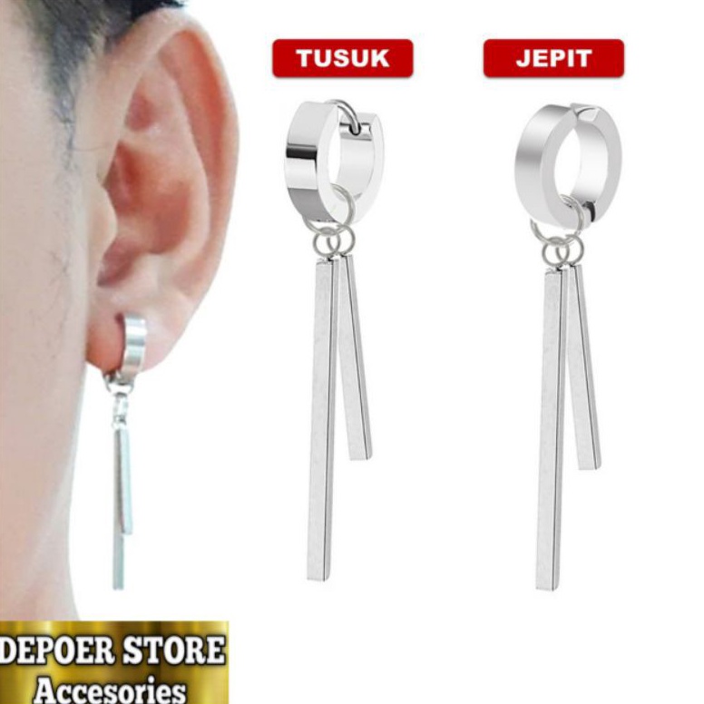 New ANTING GANTUNG DOBLE BATANG JEPIT TINDIK