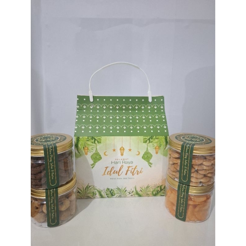 

Dus Hampers Lebaran/Idul Fitri dengan isi 4 toples