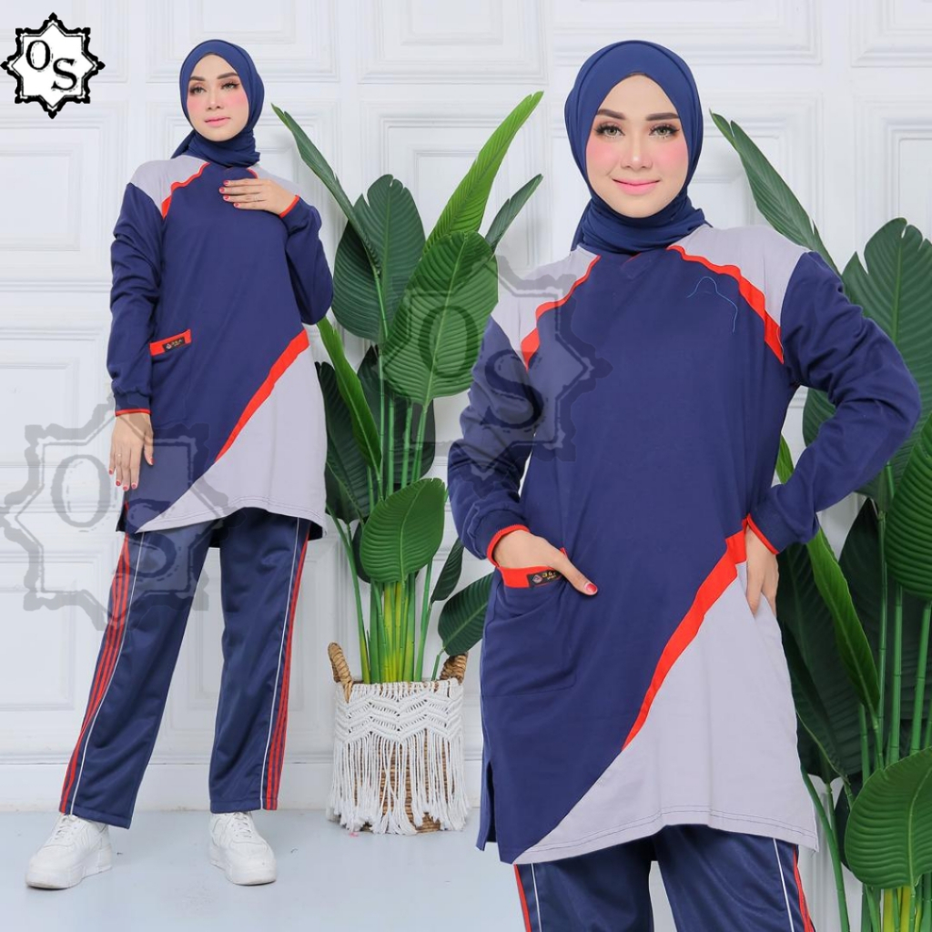Setelah baju olahraga model tunik lengan panjang Omega Sport