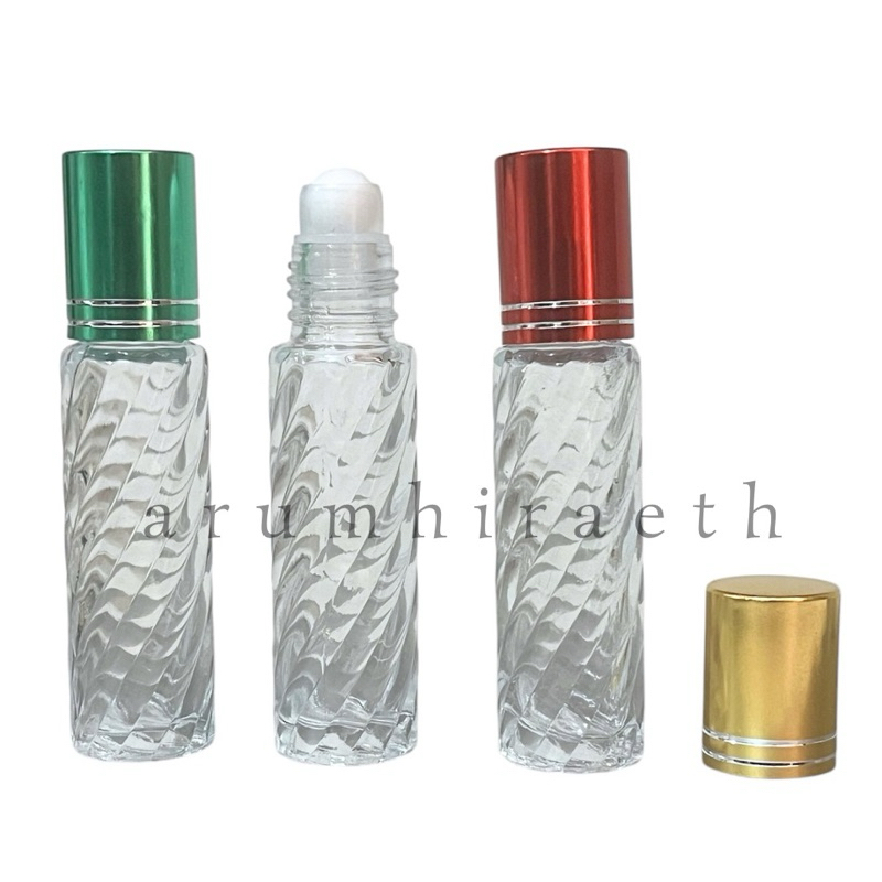 Botol Kosong Roll On Ulir 10ml Tutup Warna / Botol Oles / Botol Parfum