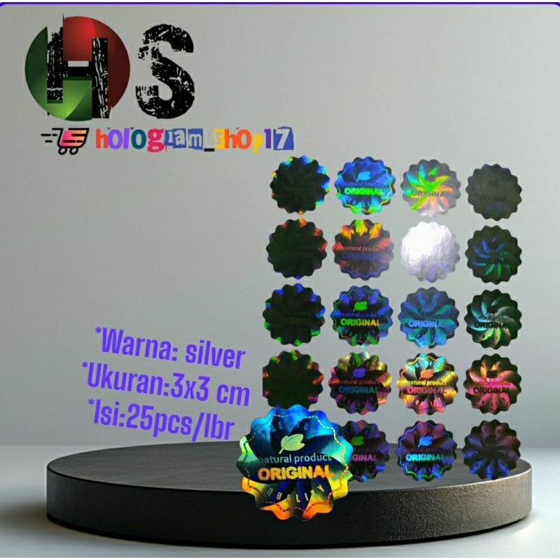 

stiker hologram original natural produk bunga putar