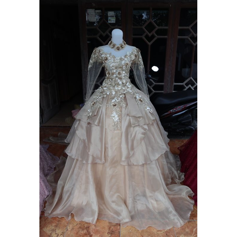 GAUN PEGANTIN PESTA ORGANZA