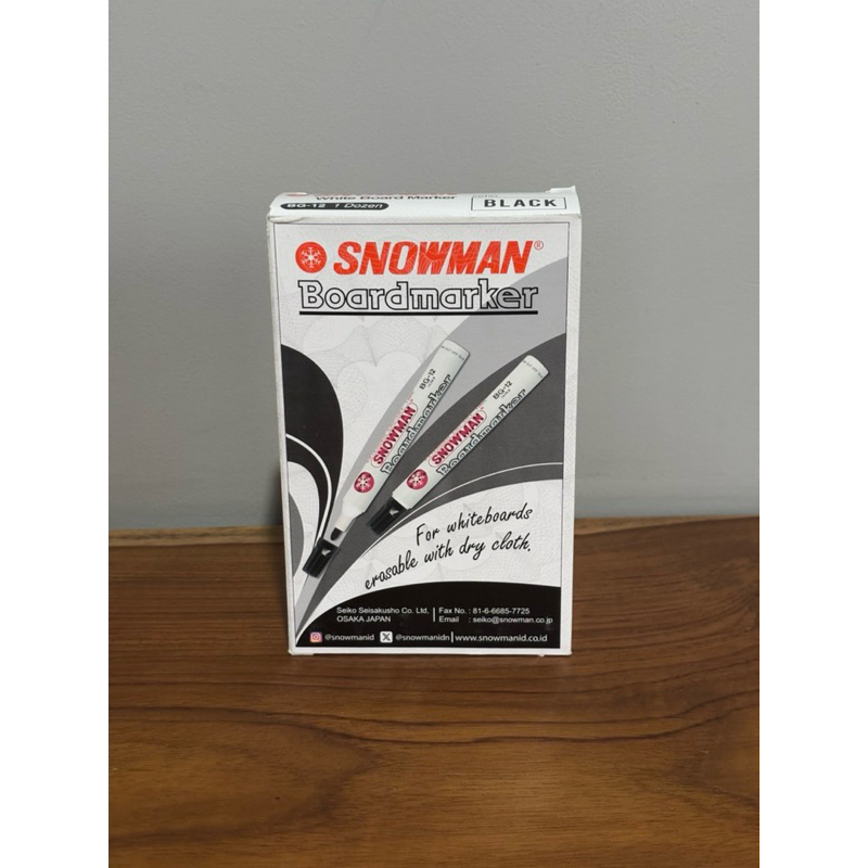 

Spidol Snowman White Board Hitam (12 pcs)