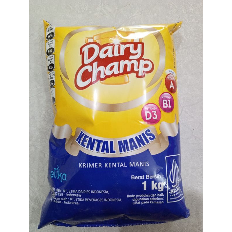 

Susu krimer kental manis dairy champ 1kg